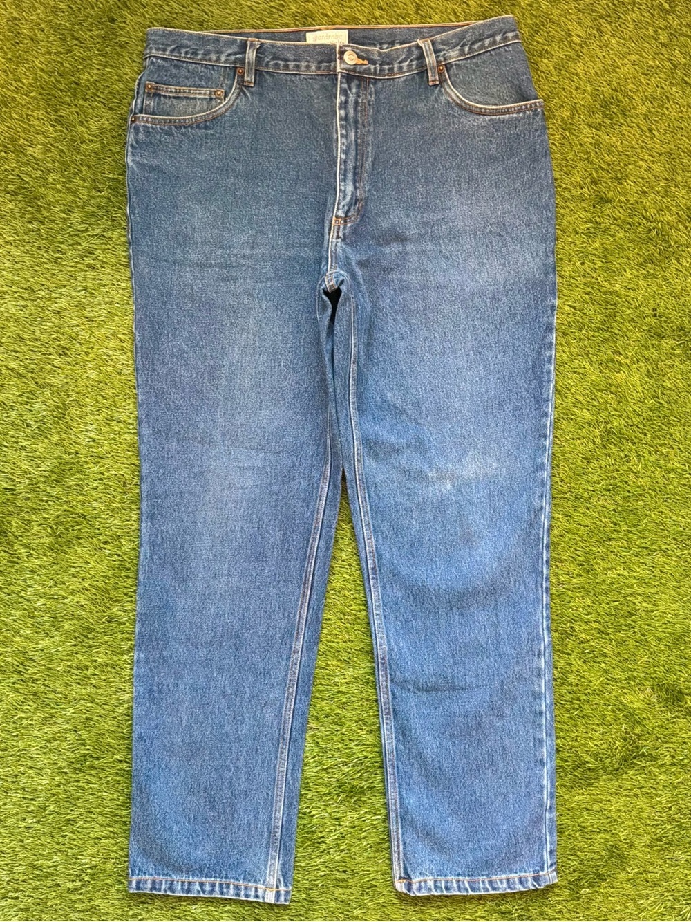 Wardrobe Essentials High Rise 100% Cotton Straight Leg Blue Jeans Size 38